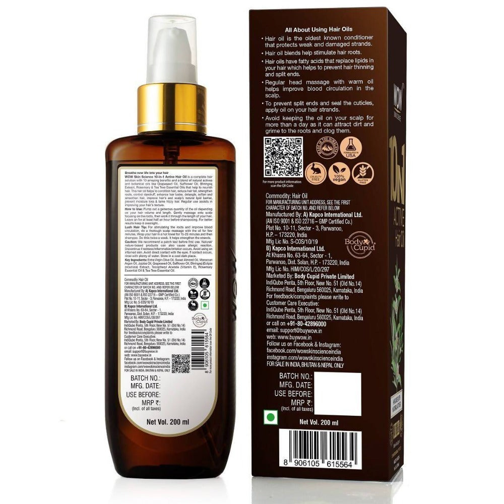 Wow Skin Science 10-in-1 Active Hair Oil  Grab2Buy Wow Skin Science Grab2Buy