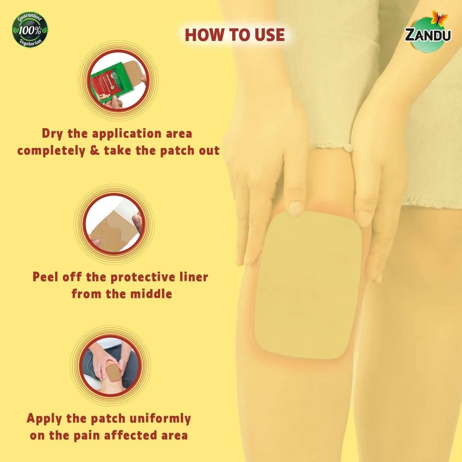 Zandu Ayurvedic Knee Pain Relief Patch 