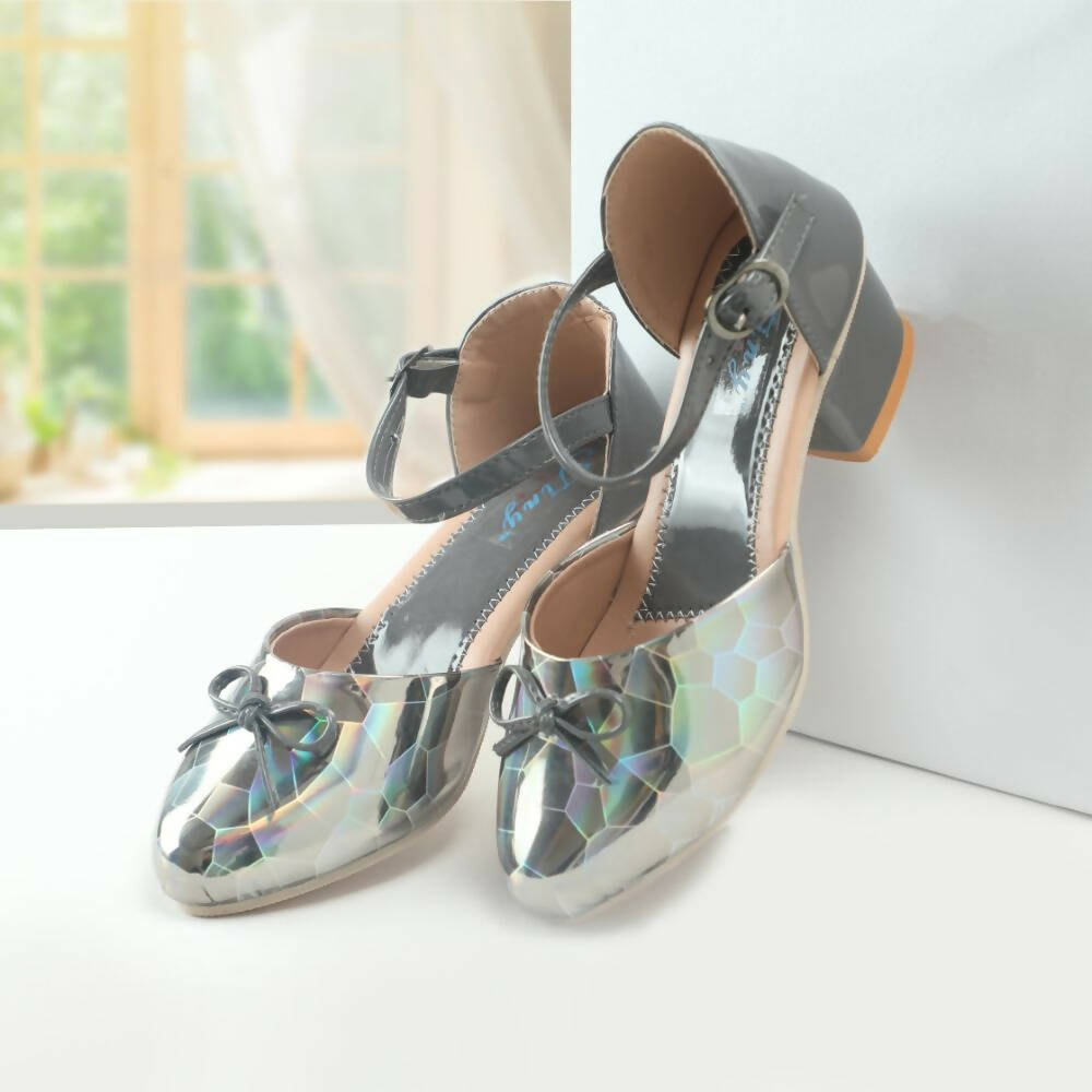 Tiny Bugs Girls Party Wear Ballerinas Heels - Dark Grey  Grab2Buy Tiny Bugs Grab2Buy