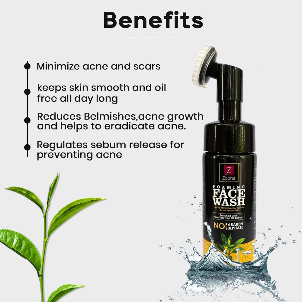 Zobha Foaming Face Wash - Tea Tree Oil Extract  Grab2Buy Zobha Grab2Buy