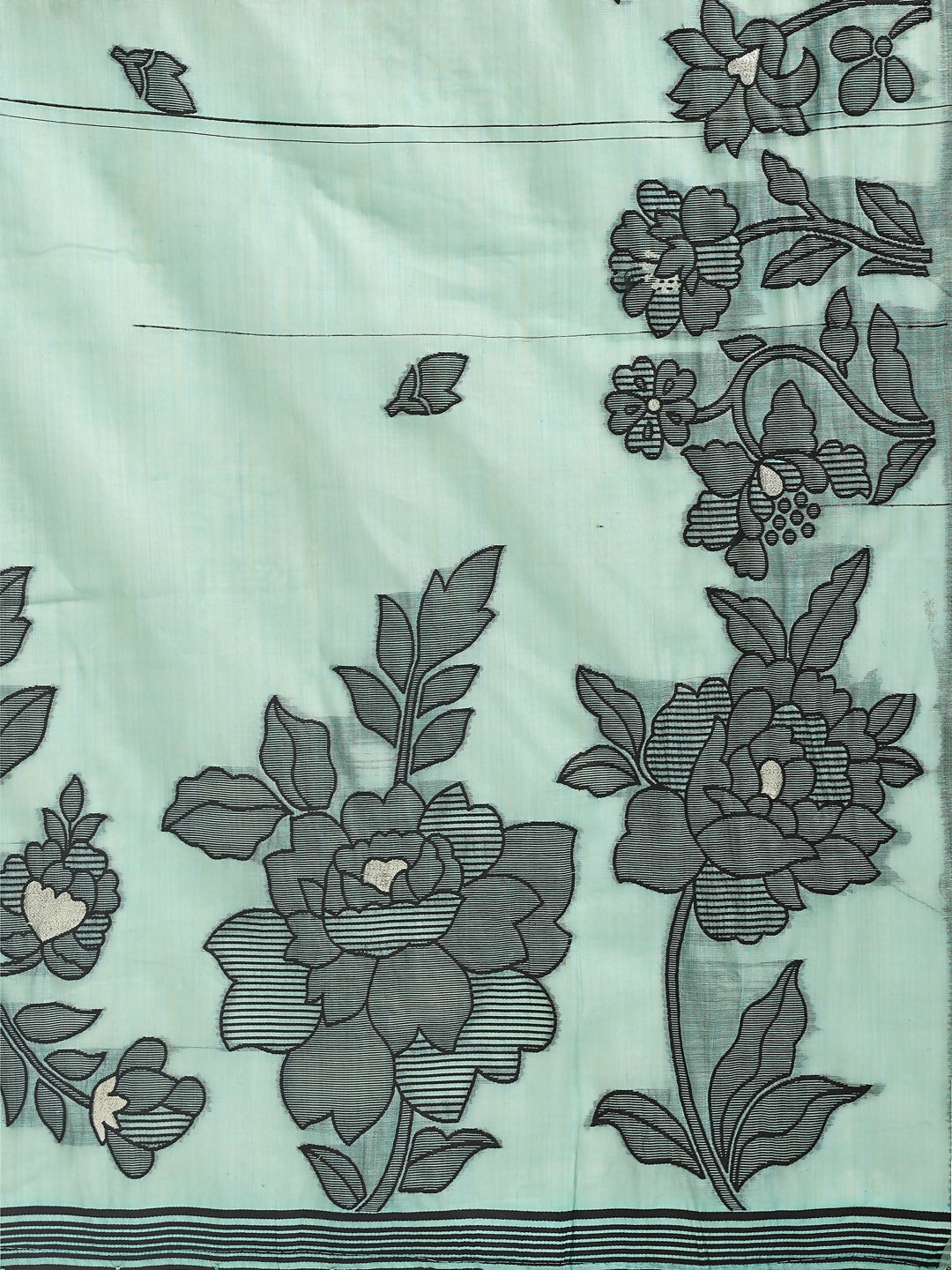 Shree Shyam Fashion Kashira Rama Green Linen Cotton Saree