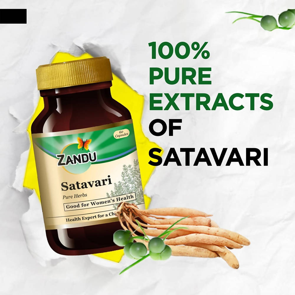 Zandu Satavari Pure Herbs Capsules - Grab2buy