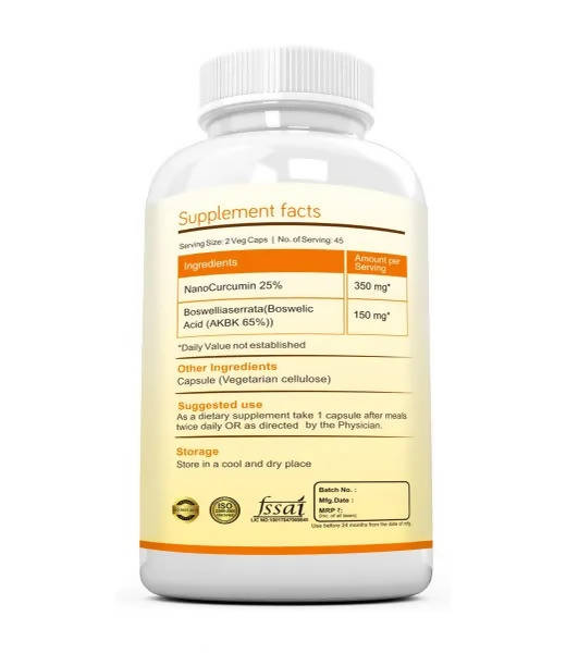 Ramini Bio Nutrition Nano Curcumin with Boswellia Veg Capsules 