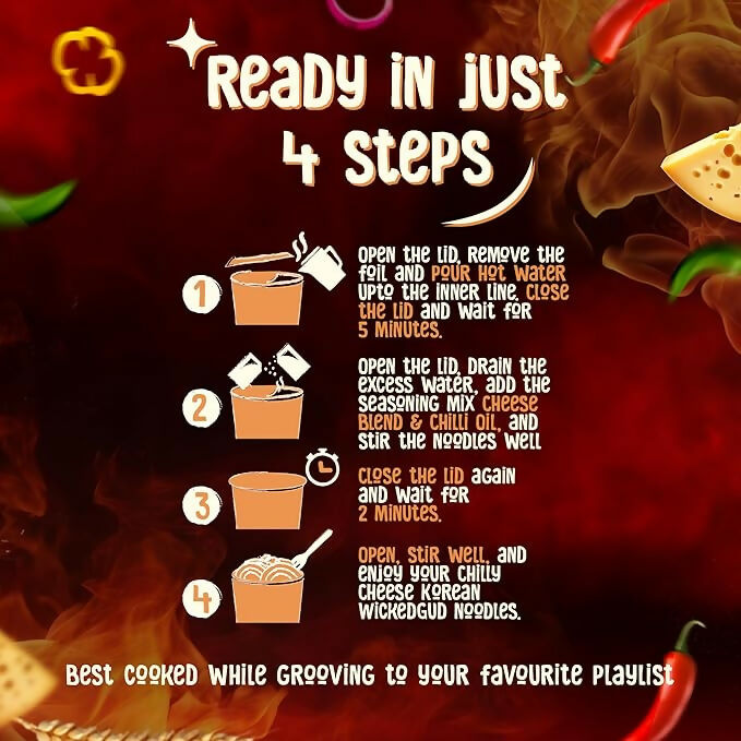 WickedGud Chilli Cheese Korean Instant Cup Noodles  Grab2Buy WickedGud Grab2Buy