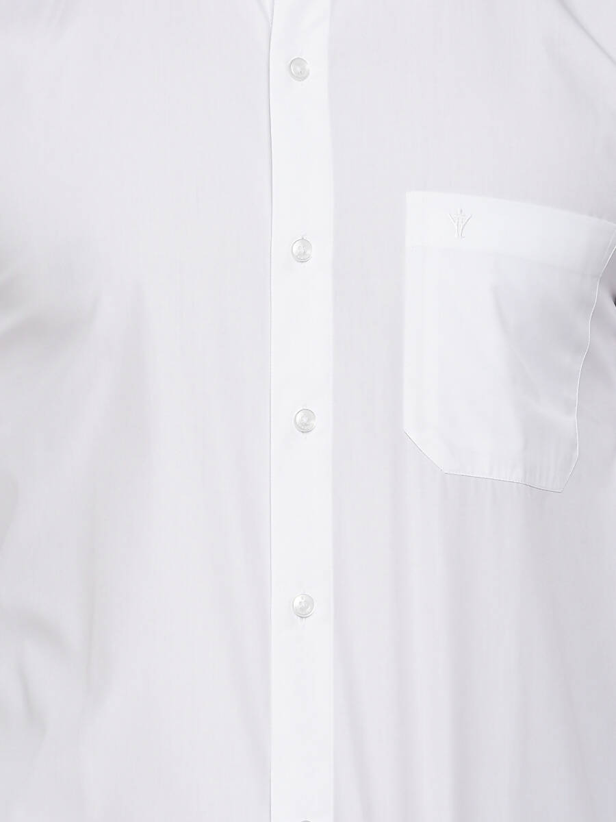 Ramraj Cotton Mens Full Sleeve Formal 100 % Cotton White Shirt 