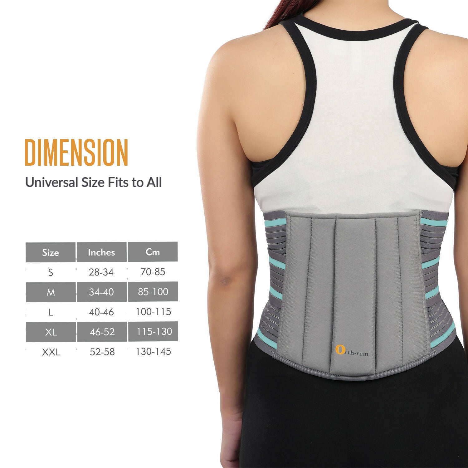 Orth-rem Back Support Brace For Men & Women Lower Back Pain Relief Belt 