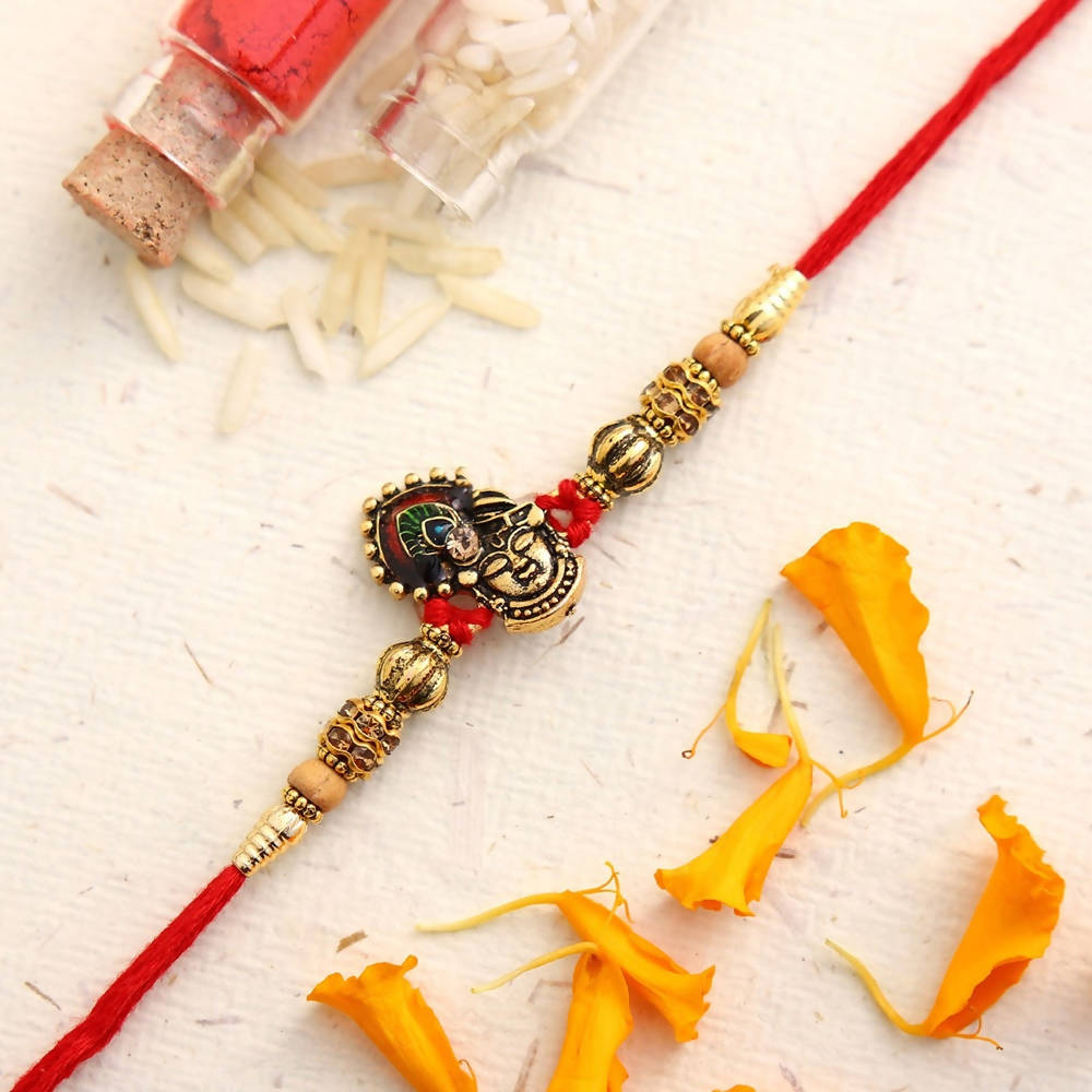 Serene Lord Krishna Rakhi & Cadbury Fruit N Nut