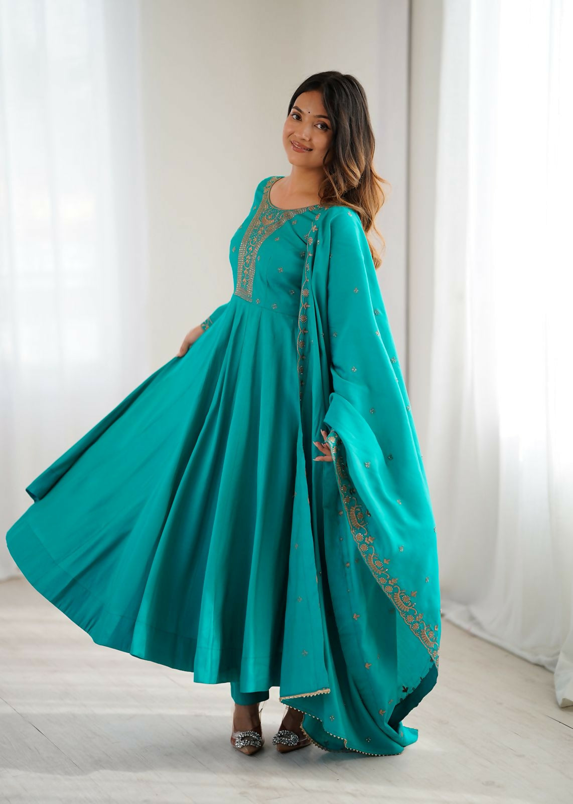 Joban Fashion Rama Kurta Set Chanderi Sequence Embroidery Work | Grab2Buy