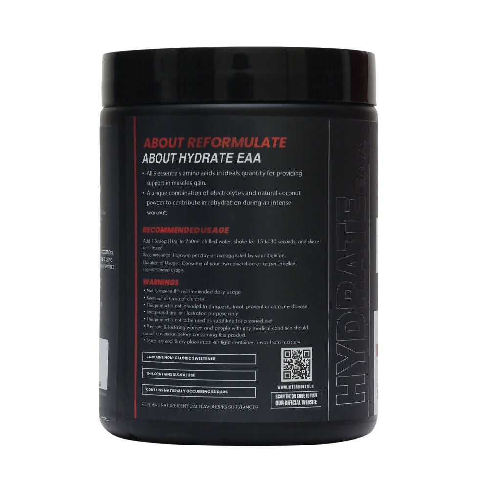 Reformulate Hydrate EAA I Supports Muscle Recovery | Zero Added Sugar | Improved Focus I Fluid Balance - Orange