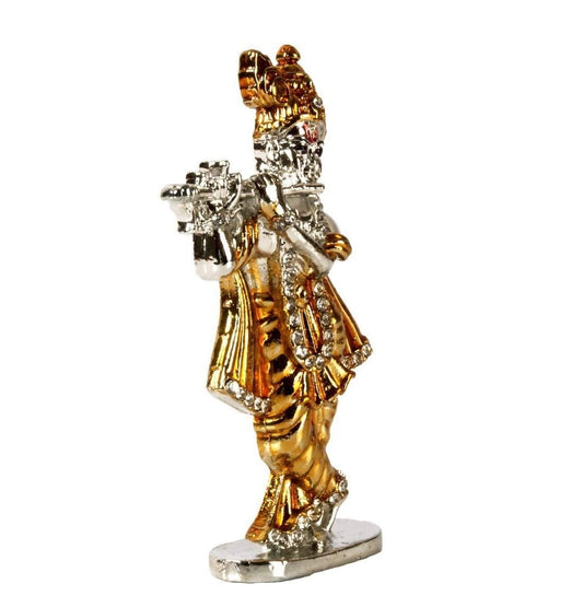 Relicon Lord Krishna Idol Silver Gold Metal Statue - Grab2buy
