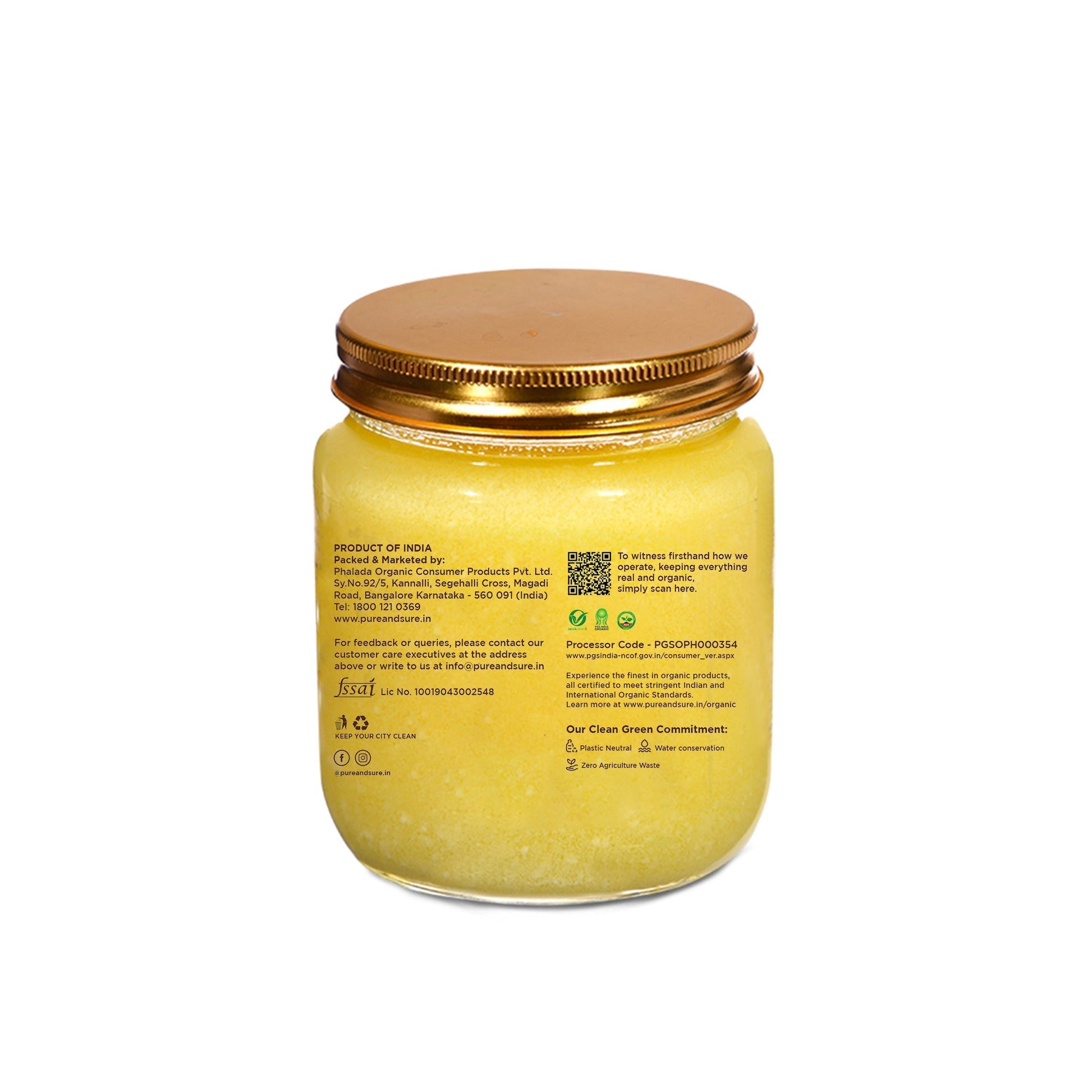 Pure & Sure Organic Desi Ghee | Fresh natutal cow ghee made by Bilona method (Curd Churned) with goodness of health 