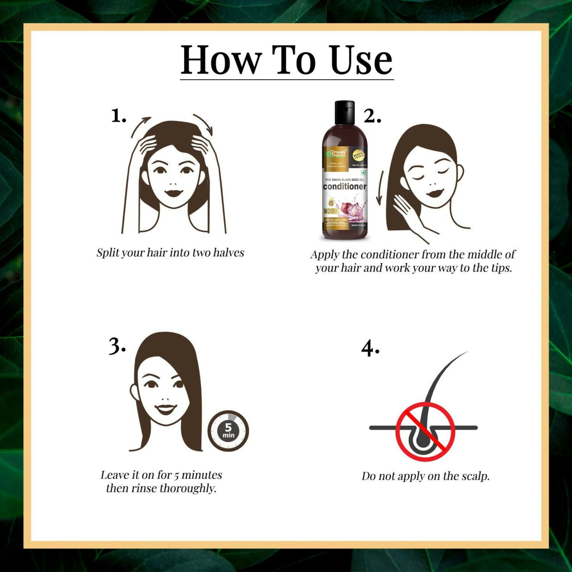 Dravida Organics Red Onion Black Seed Oil Hair Conditioner