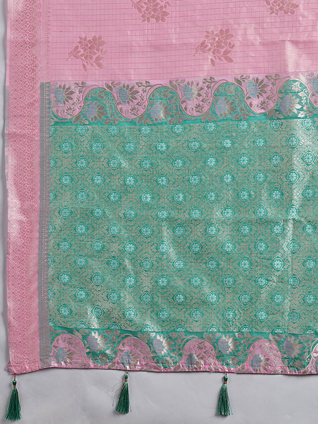 Shree Shyam Fashion Pink Linen Cotton Saree