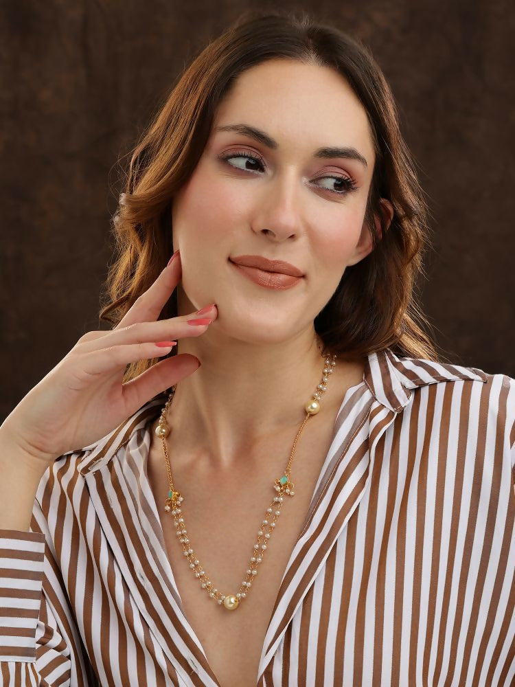 White Beaded, Kundan Necklace - Ruby Raang  Grab2Buy Ruby Raang Grab2Buy