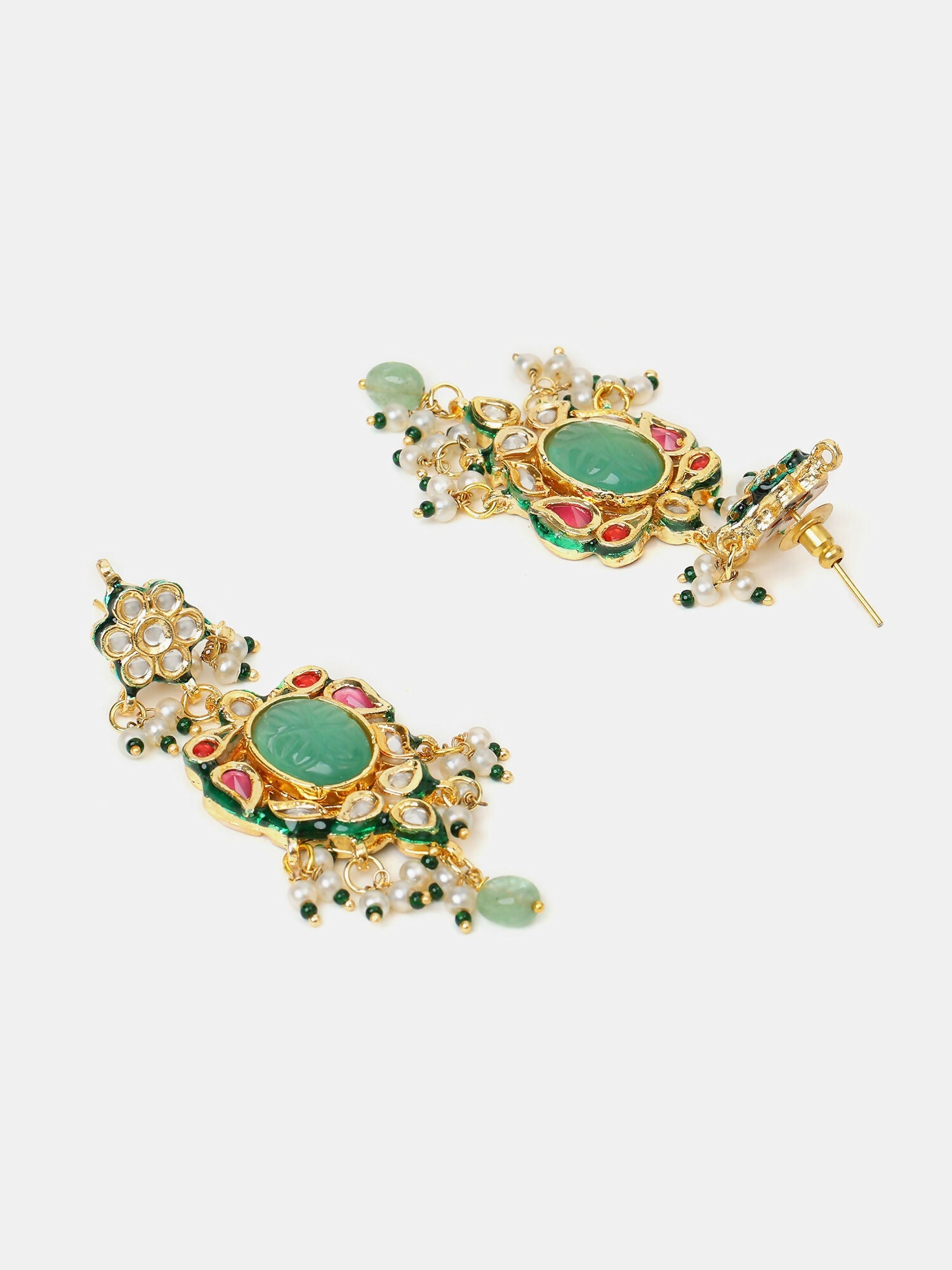 Ruby Raang Rajkumari Necklace With Earrings And Maang Tikka