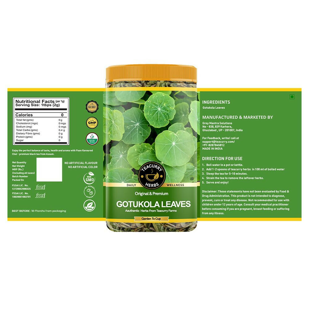 Teacurry Organic Gotu Kola Leaves 