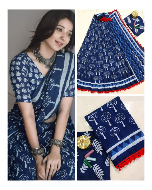 Exclusive Collection Blue White Beautiful Mulmul Cotton Grab2Buy 