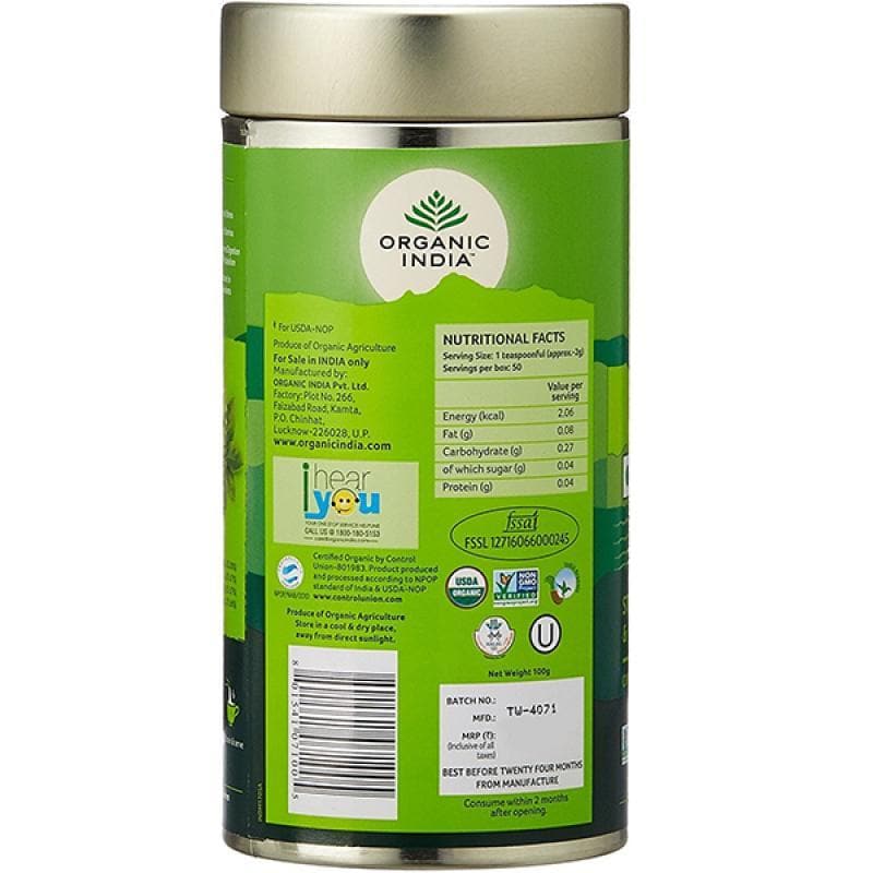 Organic India Tulsi Green Tea Classic Tin 