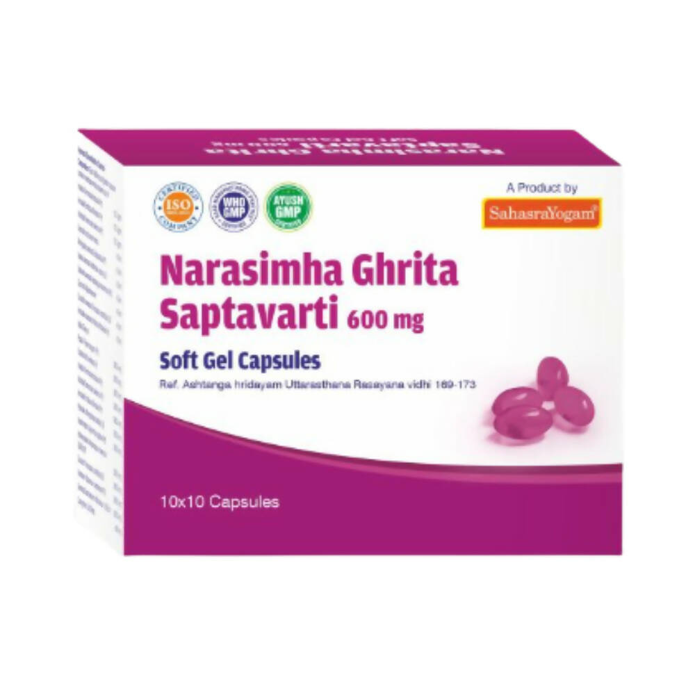 Sahasrayogam Narasimha Ghrita Saptavarti Softgel Capsules - Grab2buy