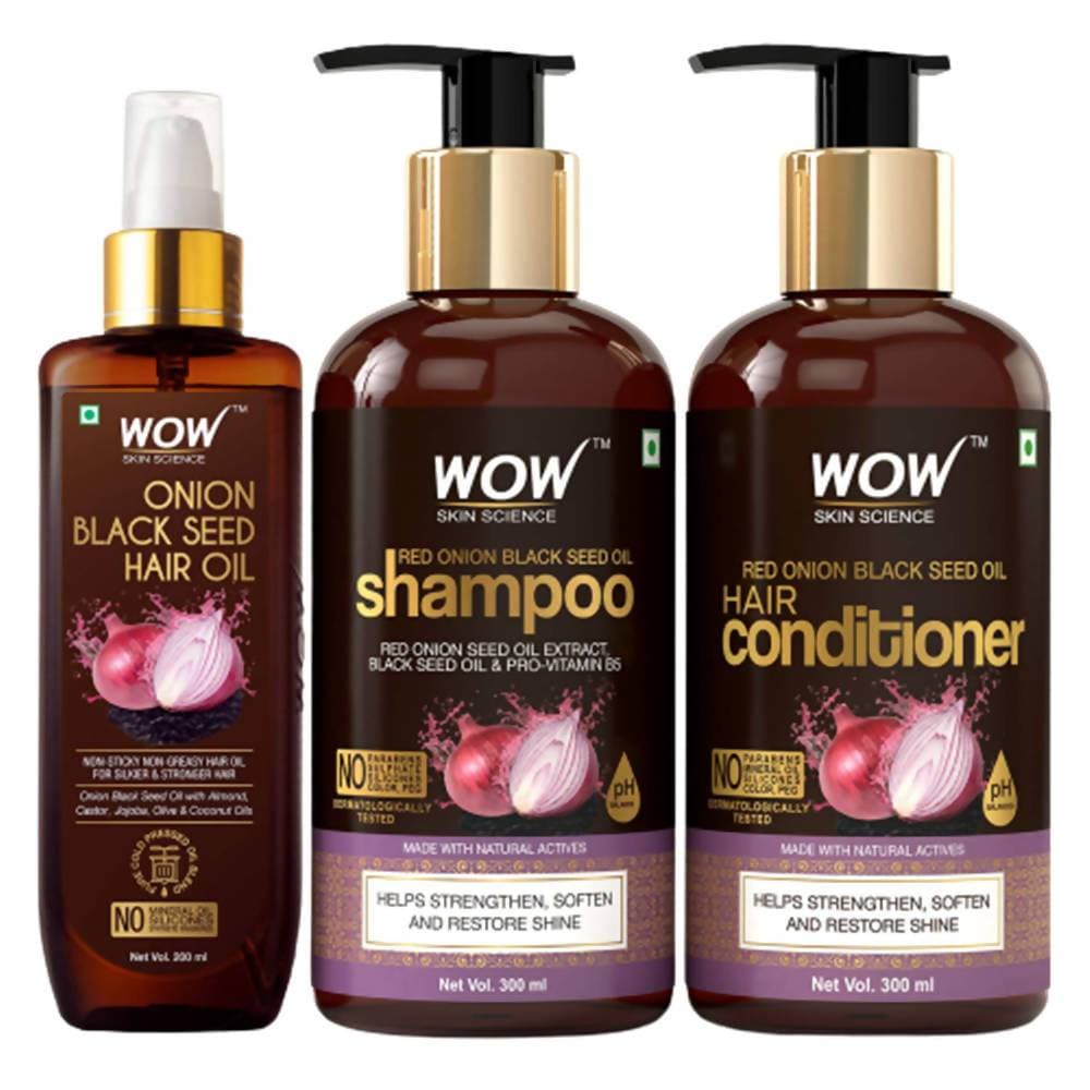 Wow Skin Science Onion Black Seed Oil Ultimate Hair Care Kit  Grab2Buy Wow Skin Science Grab2Buy