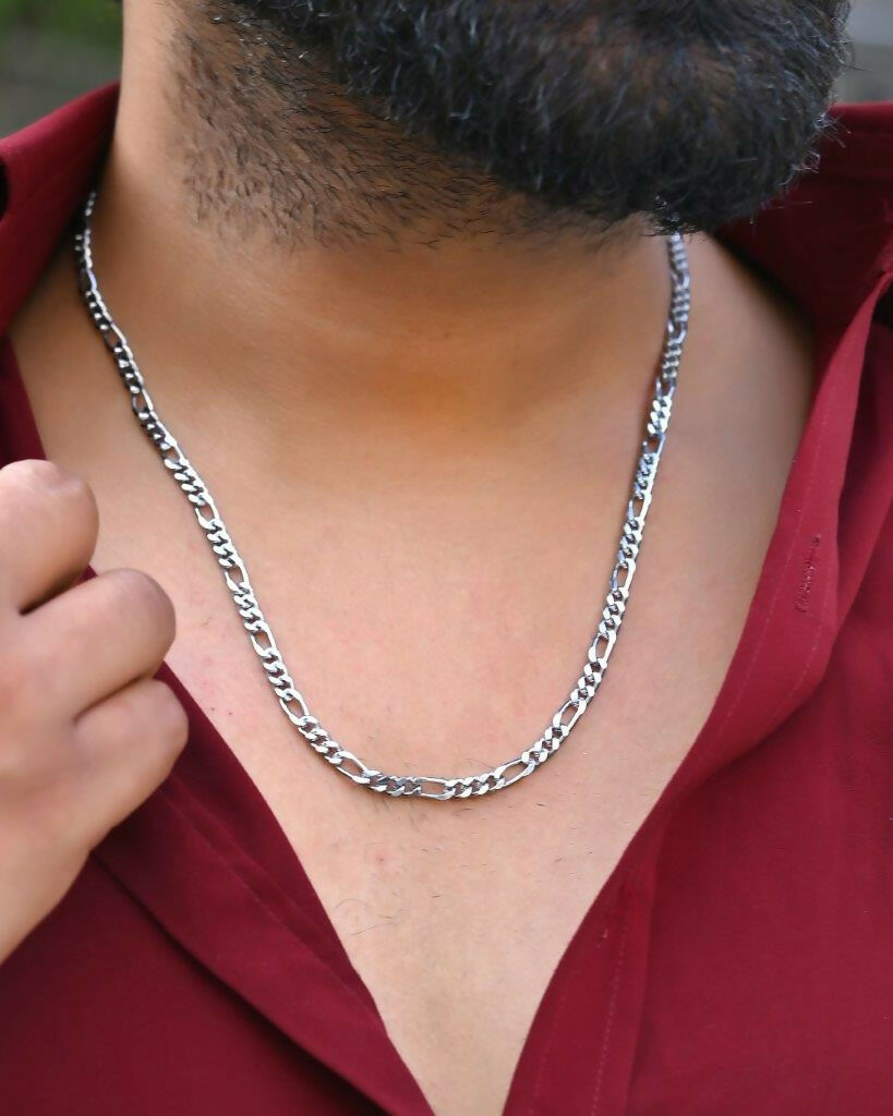 VOJ Silver Plated Cuban Link Chain 