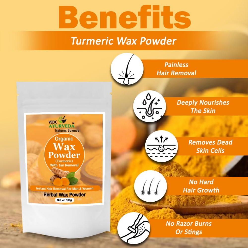 VedicAyurveda Herbal Wax Powder - Turmeric  Grab2Buy VedicAyurveda Grab2Buy