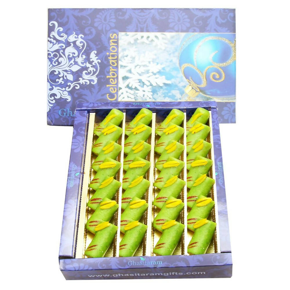 Ghasitaram Kaju Pista Roll Sweets 