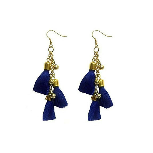 Tiaraa Girl'S Alloy Tassel Hanging Earrings (Blue) - Grab2buy