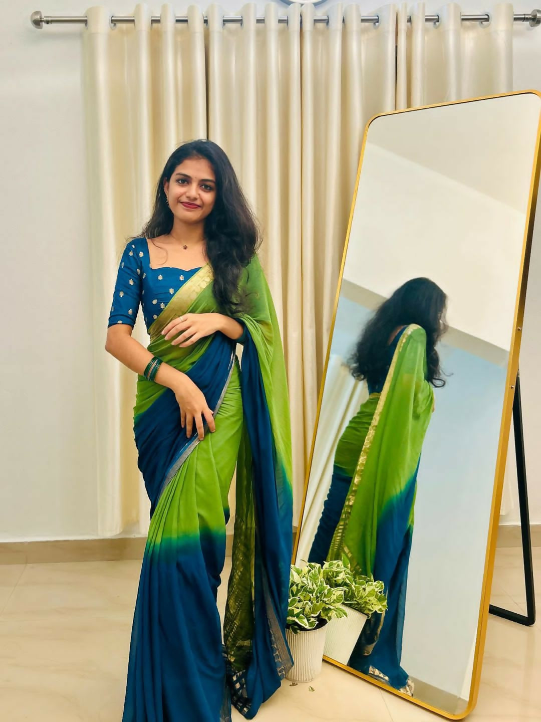 Exclusive Collection Green Party Wear Georgette Grab2Buy 
