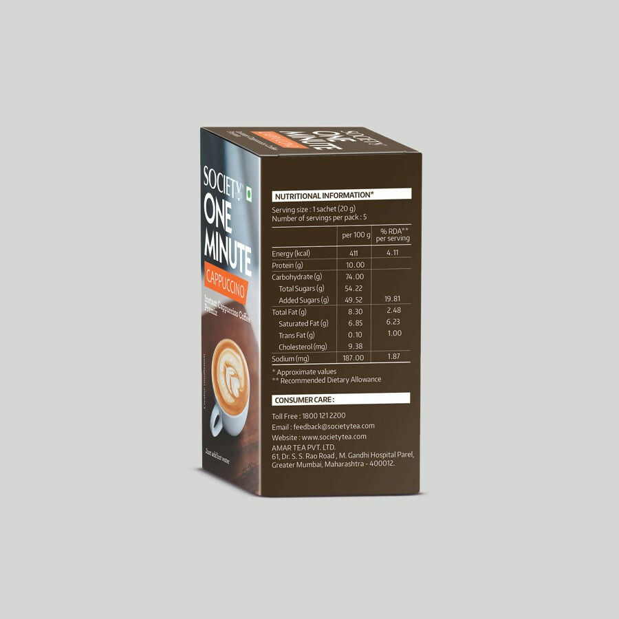 Society One Minute Cappuccino Coffee Premix 