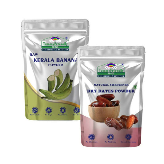 TummyFriendly Foods Dry Dates Powder and Raw Kerala Banana Powder Combo - Grab2buy