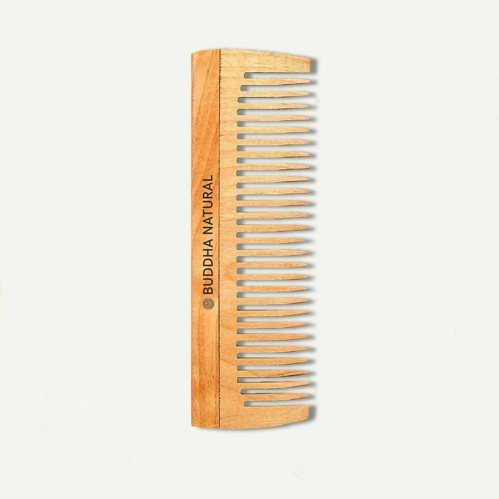 Buddha Natural Baby Wide Tooth Comb - Kacchi Neem Wood Comb 