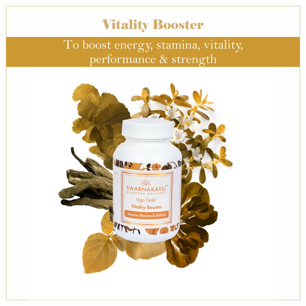 Swarnakayu Vigo Gold Vitality Booster Tablets With Swarna Bhasma & Sj 