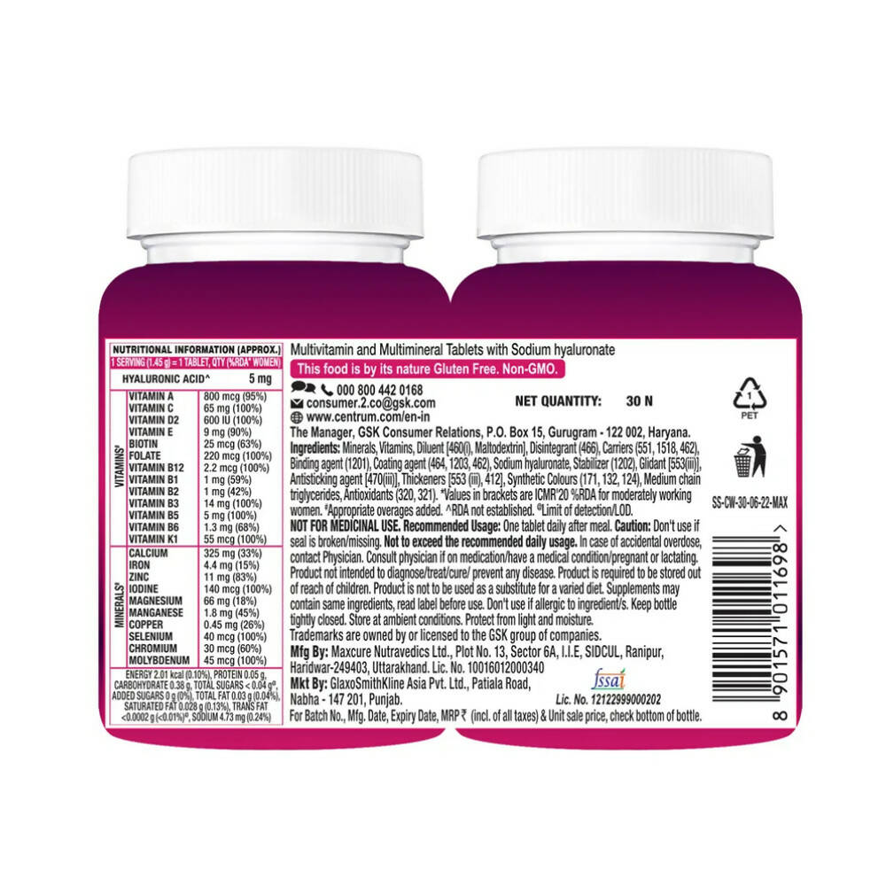 Centrum Women Supports Overall Health Tablets 