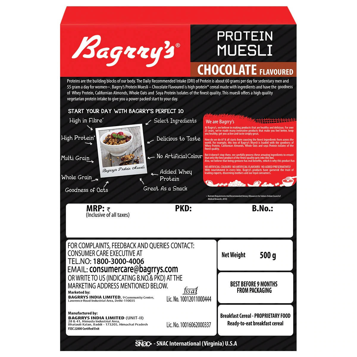 Bagrry's Protein Muesli - Chocolate - Grab2buy