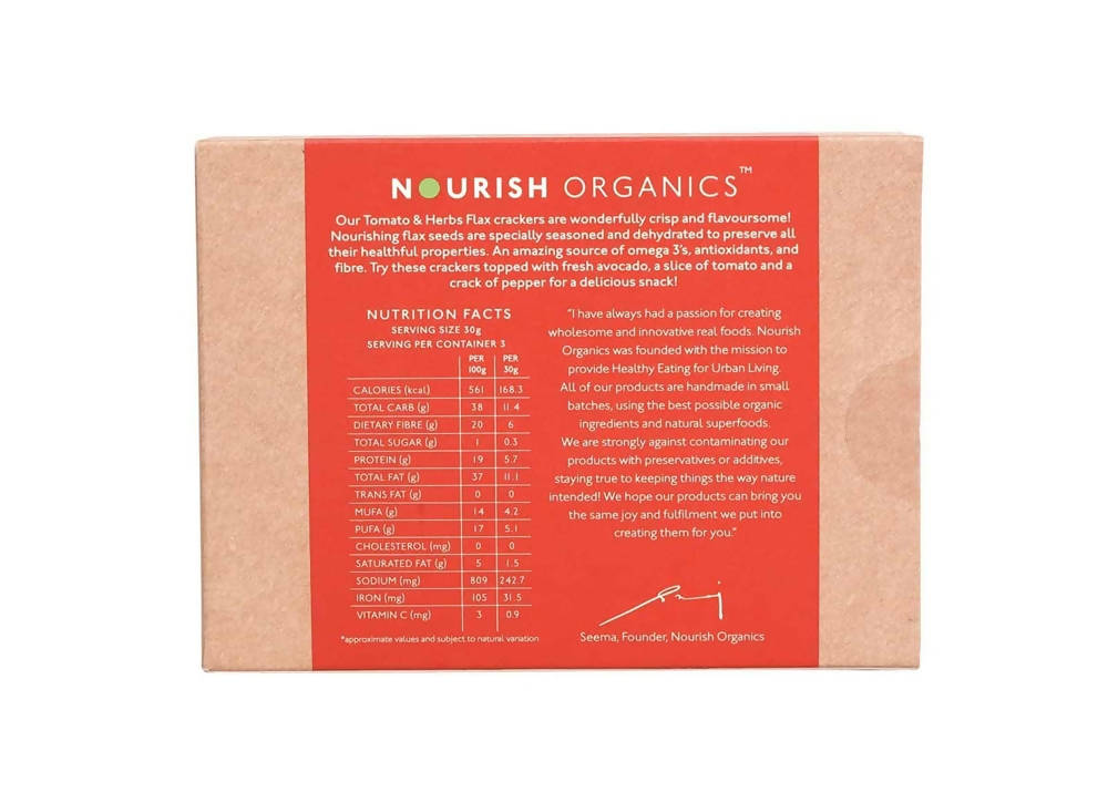 Nourish Organics Tomato Herb Flax Crackers