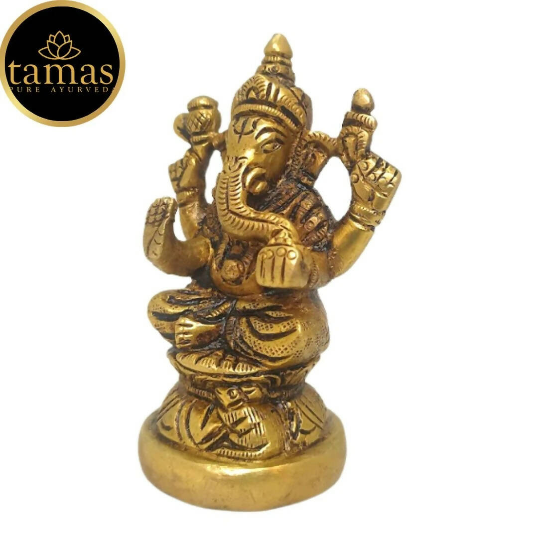Tamas Brass Handmade Vinayakmoorti Ganesha Statue (Golden) - Grab2buy
