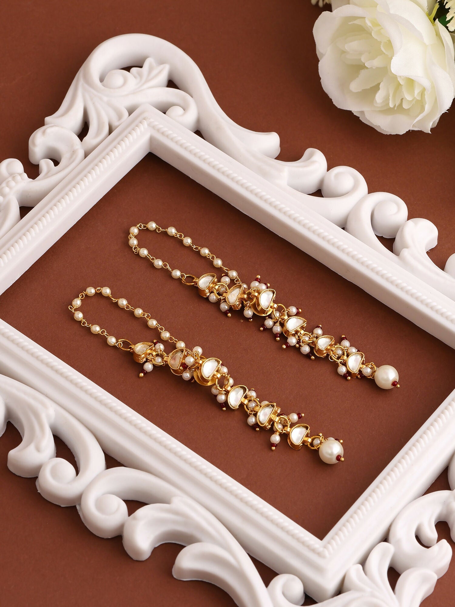 Ruby Raang Rose Mist Pearl Earrings