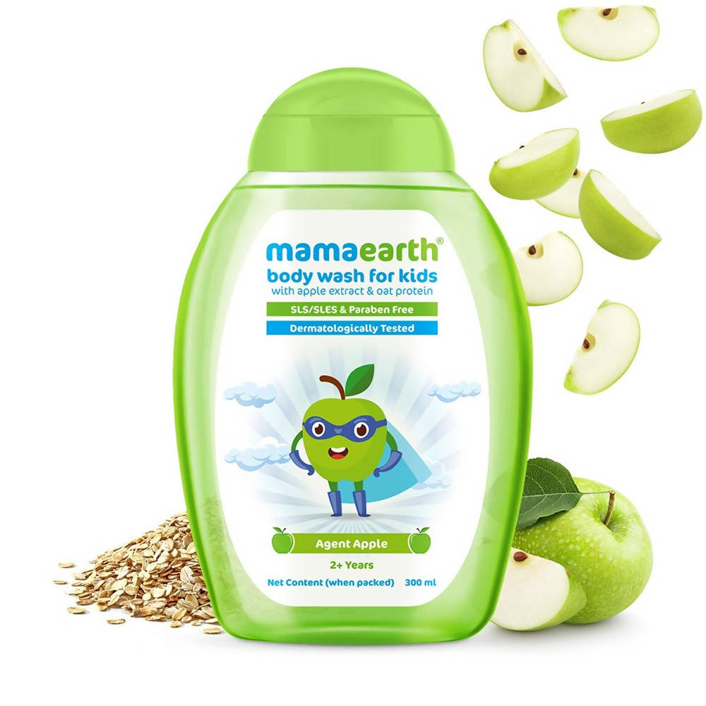 Mamaearth Agent Apple Body Wash for Kids with Apple & Oat Protein - Limited Time Offer 