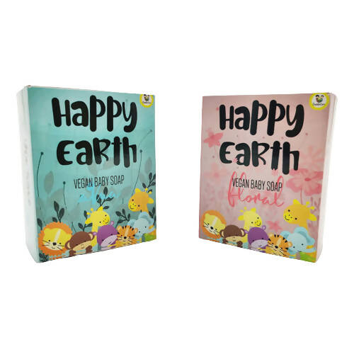 Cuddle Care Happy Earth Vegan Baby Soap for Infants- Pink & Blue 