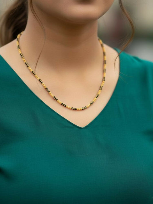 NVR Women Gold Plated Artificial Beads Chain