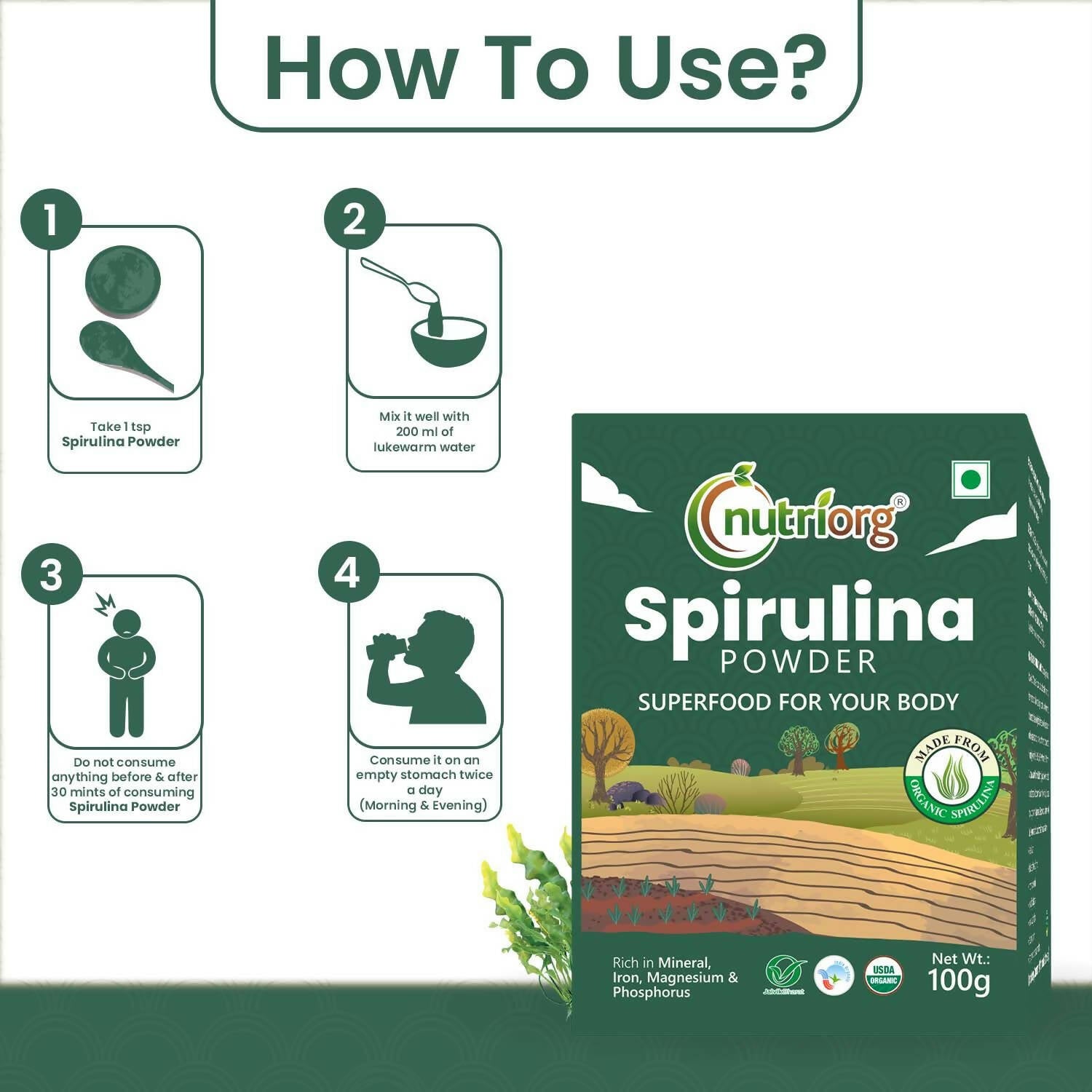 Nutriorg Spirulina Powder 