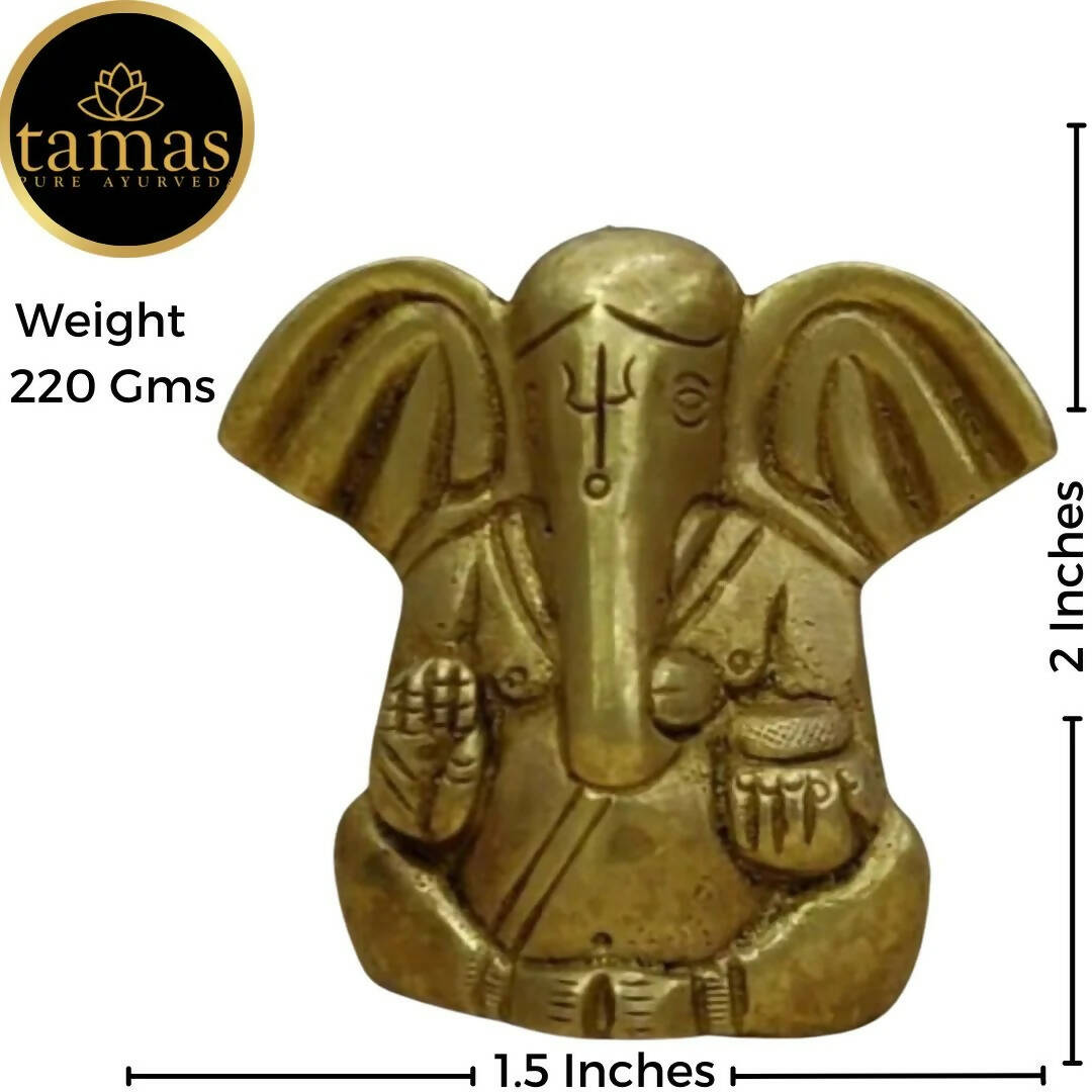 Tamas Brass Ganesha Statue for Temple (Golden) - Grab2buy