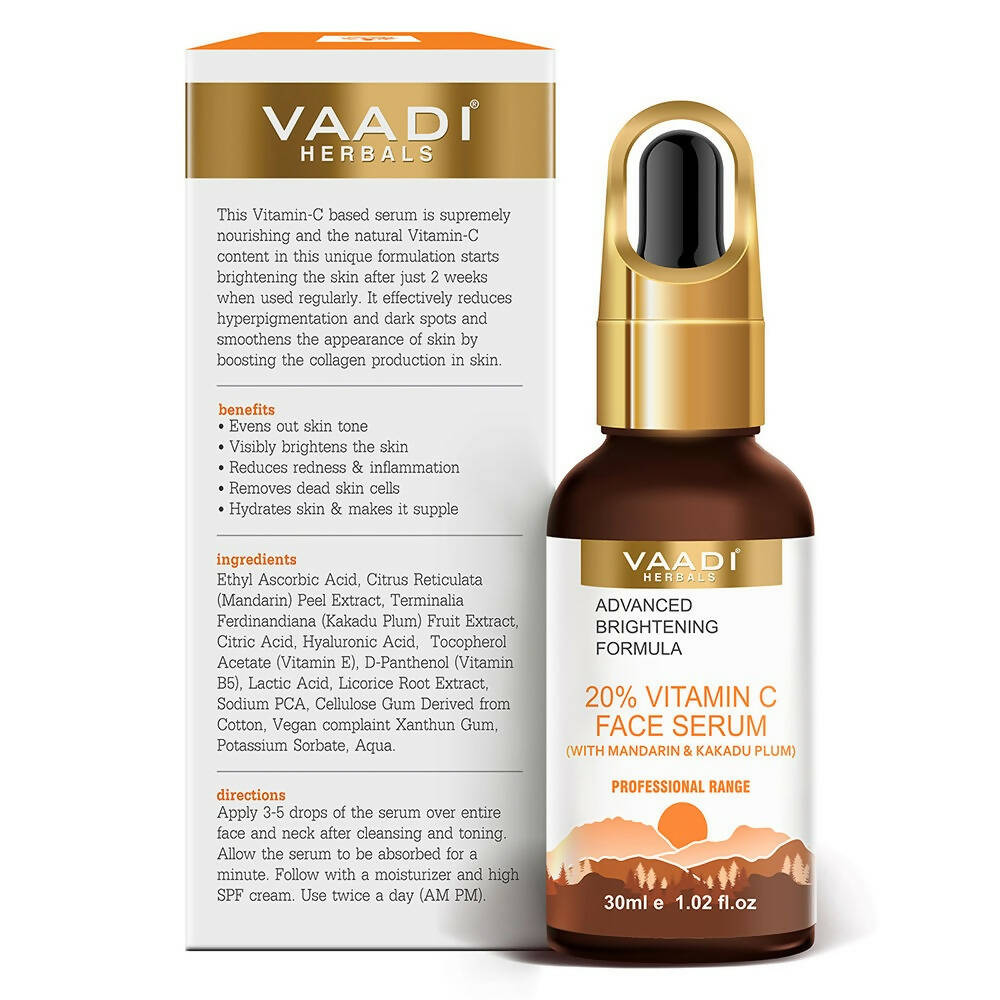 Vaadi Herbals 20% Vitamin C Face Serum With Advanced Brightening Formula  Grab2Buy Vaadi Herbals Grab2Buy