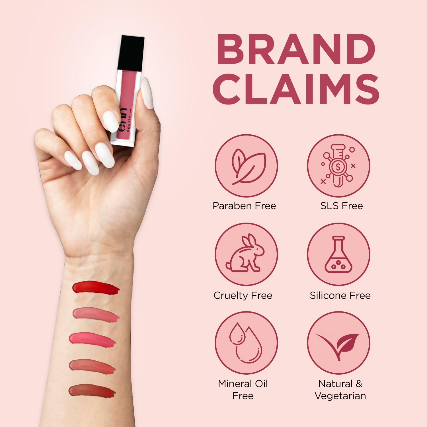 Enn Semi Matte Red Liquid Lipstick - Cosmo Pink 