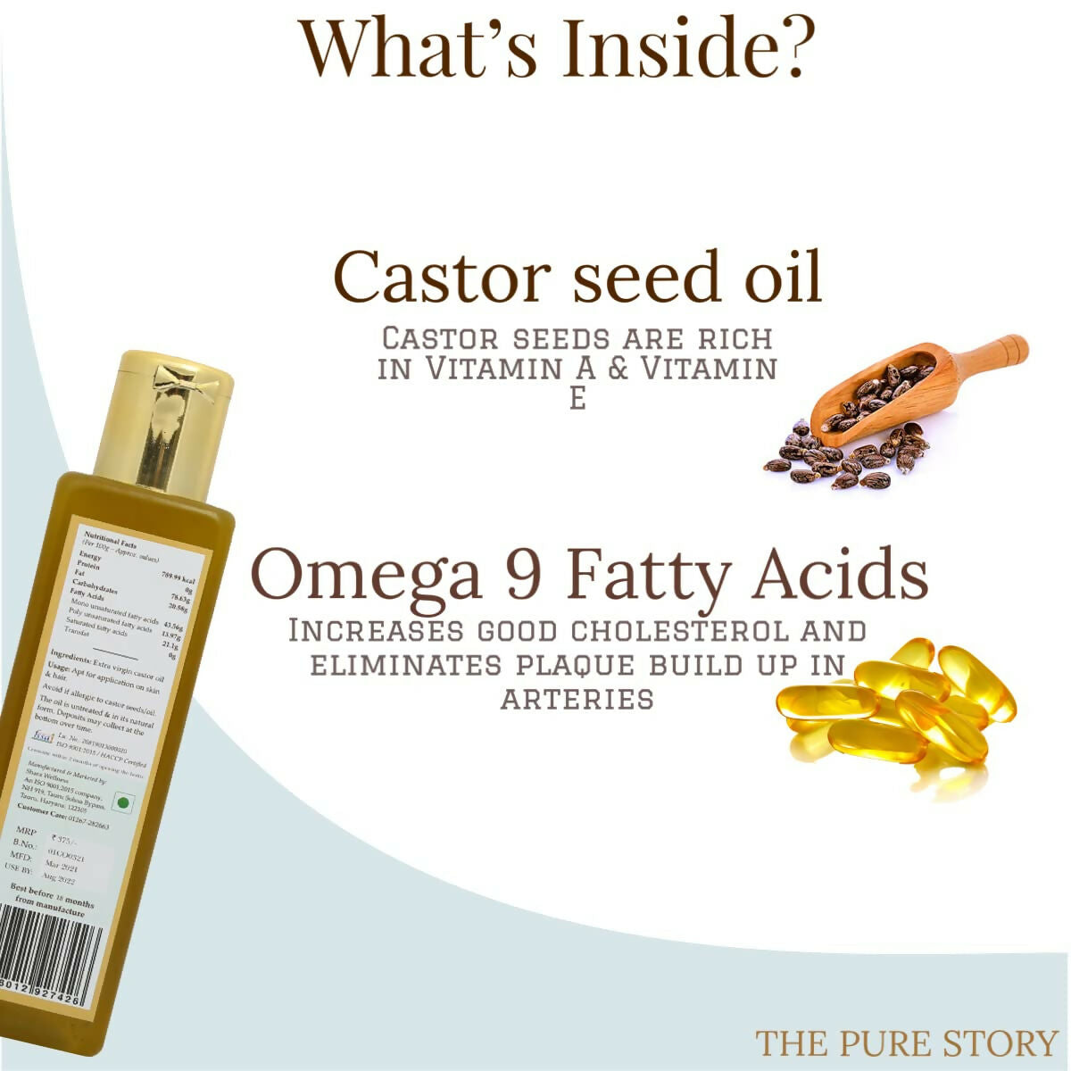 The Pure Story Natural Cold Pressed Castor Hair Oil  Grab2Buy The Pure Story Grab2Buy