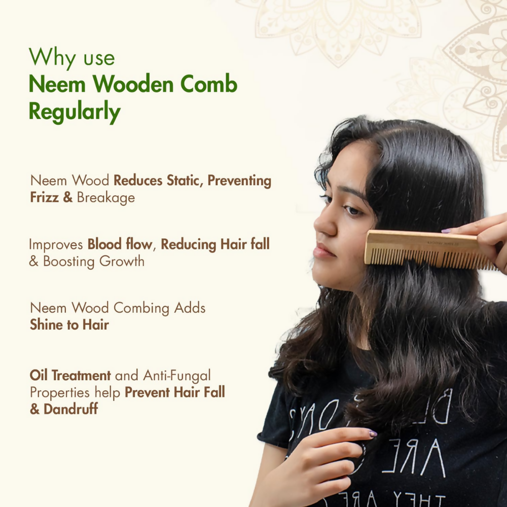 Pink Woolf Neem Wooden Comb for Men