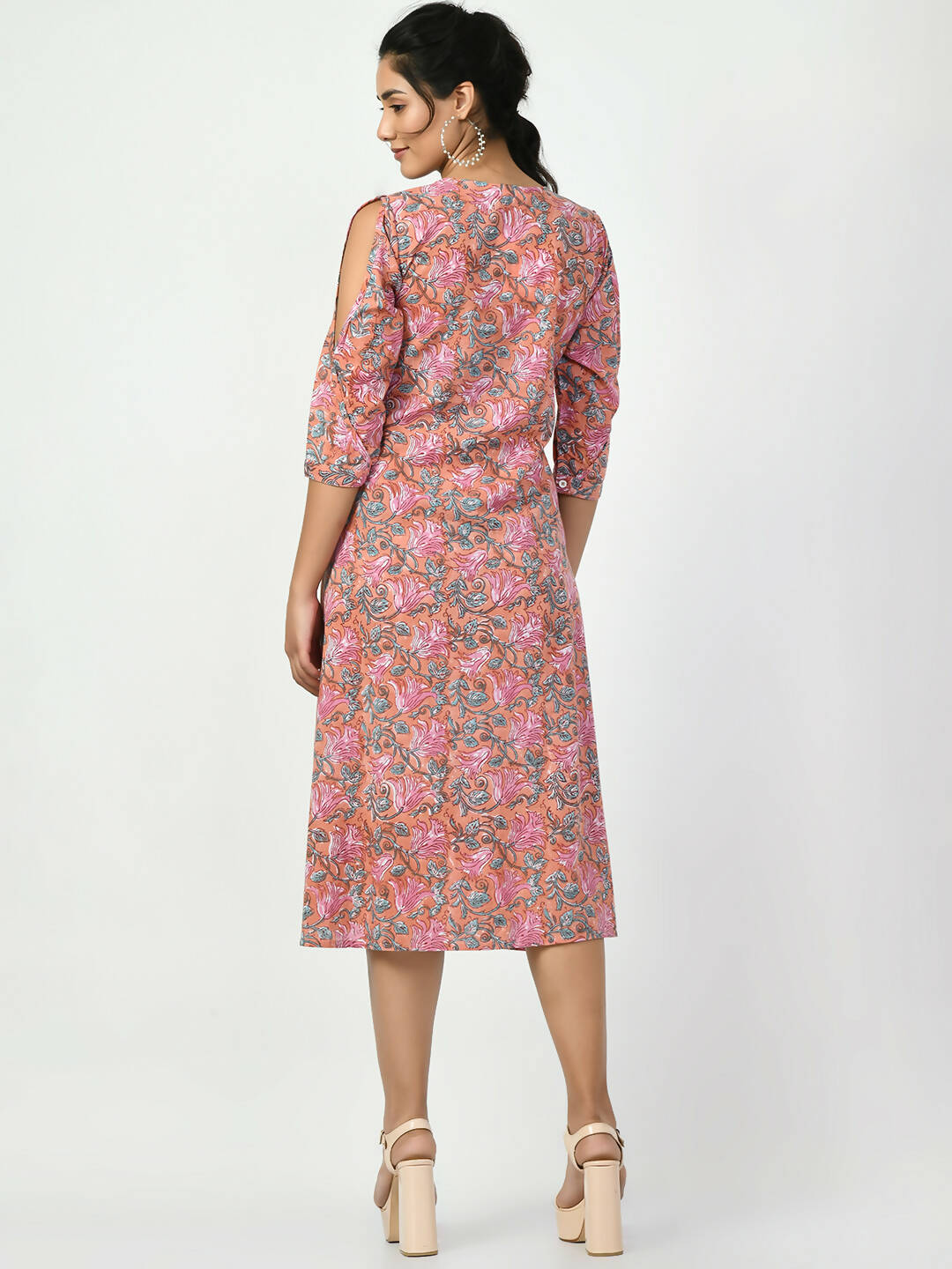 Myshka Women's Multi Floral Printed A-Line Dress