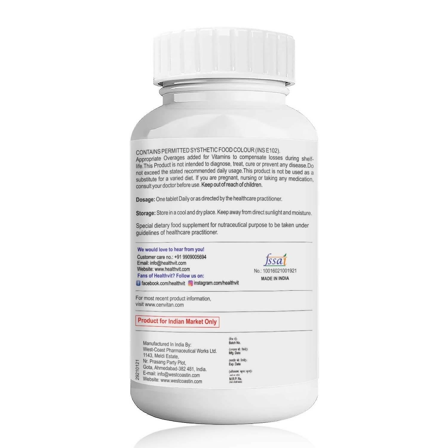 Healthvit Cenvitan Adults Multivitamin & Multimineral Tablets 
