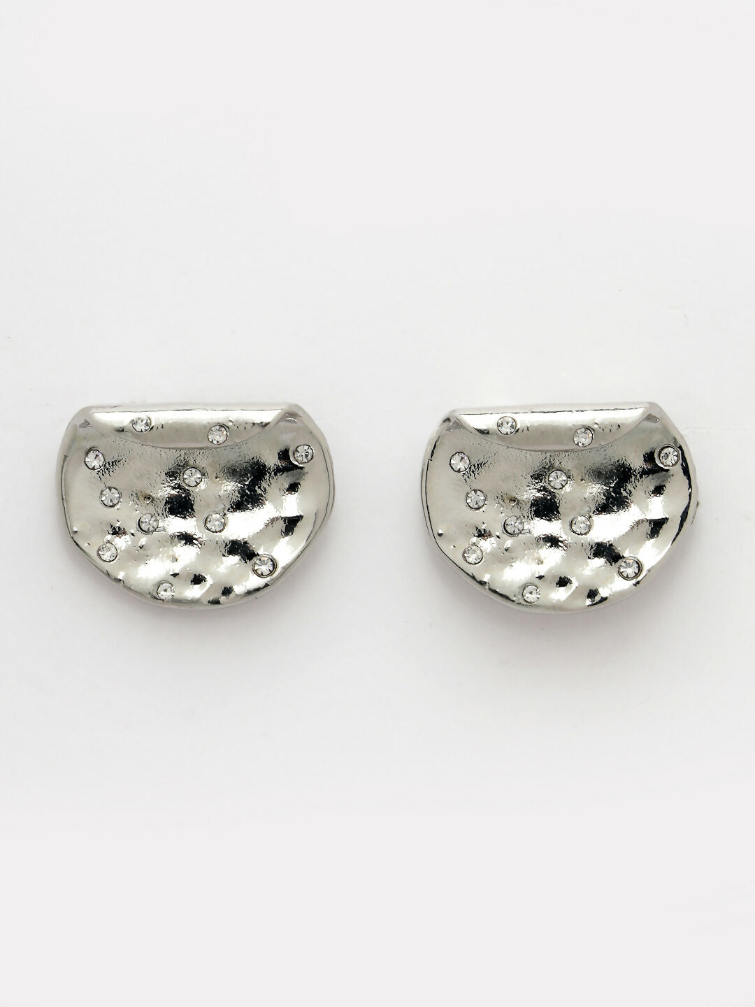 NVR Women's Set of 2 Gold & Silver Brass-Plated Artificial Stones Studded Studs Earring - Grab2buy